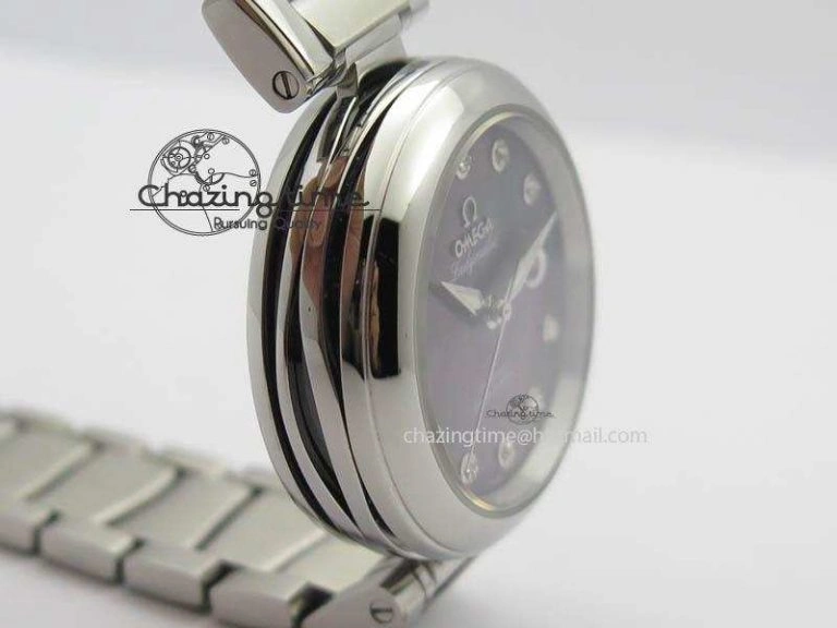 De Ville Lady 34mm SS V6F 1:1 Best Edition Black MOP Dial On SS Bracelet SEIKO NH05A