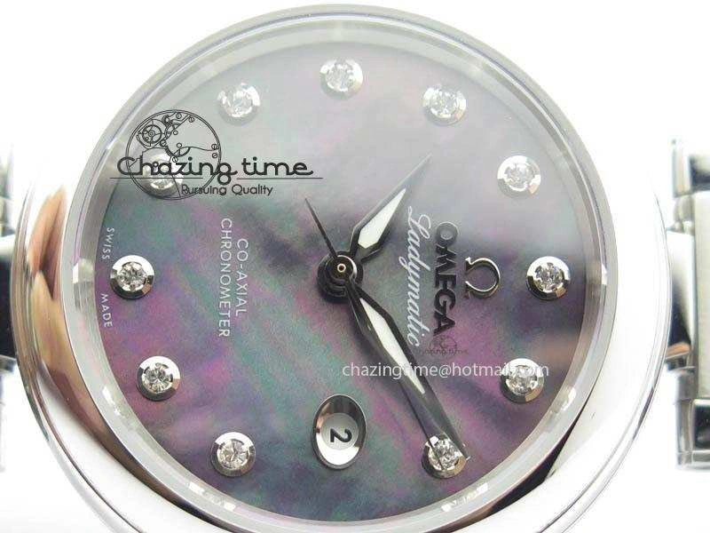 De Ville Lady 34mm SS V6F 1:1 Best Edition Black MOP Dial On SS Bracelet SEIKO NH05A
