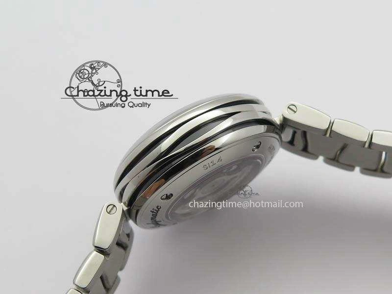 De Ville Lady 34mm SS V6F 1:1 Best Edition Black MOP Dial On SS Bracelet SEIKO NH05A