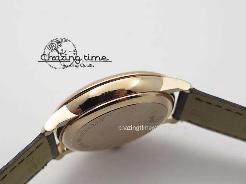 De Ville MK 1:1 Best Edition RG Blue Dial On Black Leather Asian Seagull T1701 (Sec@6)
