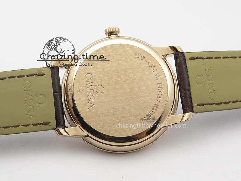 De Ville MK 1:1 Best Edition RG Blue Dial On Black Leather Asian Seagull T1701 (Sec@6)
