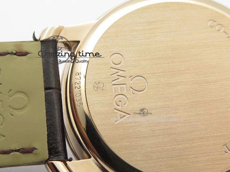 De Ville MK 1:1 Best Edition RG Blue Dial On Black Leather Asian Seagull T1701 (Sec@6)