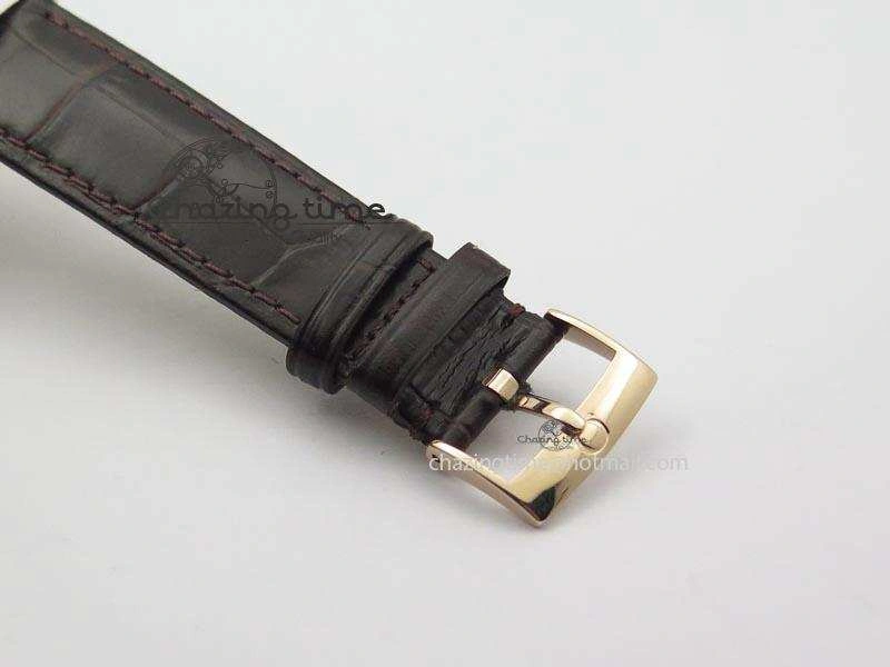 De Ville MK 1:1 Best Edition RG Blue Dial On Black Leather Asian Seagull T1701 (Sec@6)