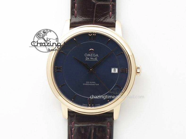 De Ville MK 1:1 Best Edition RG Blue Dial On Brown Leather Strap A2500