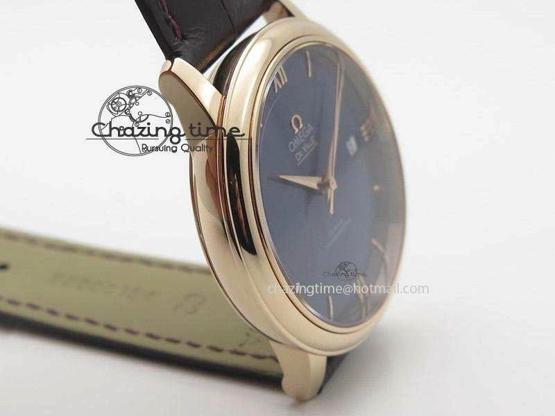 De Ville MK 1:1 Best Edition RG Blue Dial On Brown Leather Strap A2500