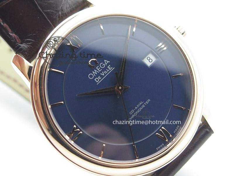 De Ville MK 1:1 Best Edition RG Blue Dial On Brown Leather Strap A2500