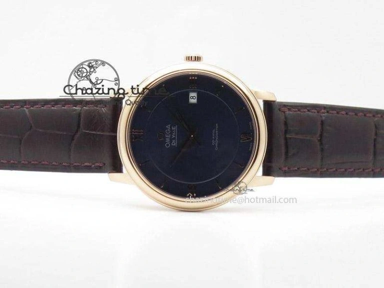 De Ville MK 1:1 Best Edition RG Blue Dial On Brown Leather Strap A2500