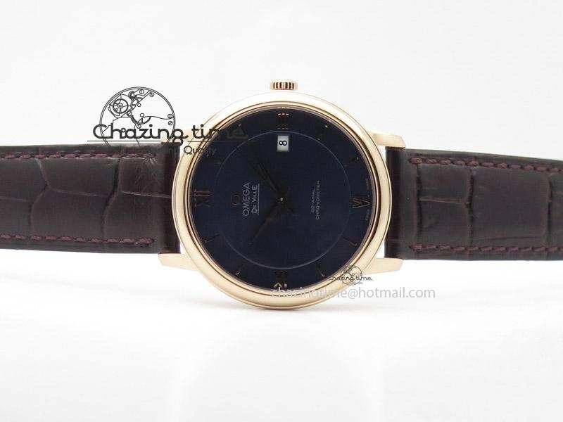 De Ville MK 1:1 Best Edition RG Blue Dial On Brown Leather Strap A2500