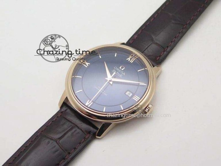 De Ville MK 1:1 Best Edition RG Blue Dial On Brown Leather Strap A2500