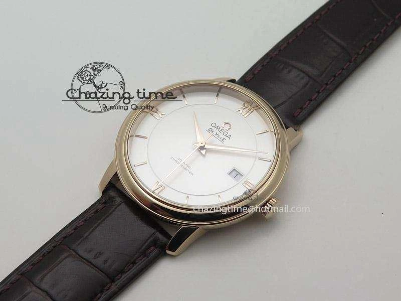 De Ville MK 1:1 Best Edition RG White Dial On Brown Leather Strap A2500