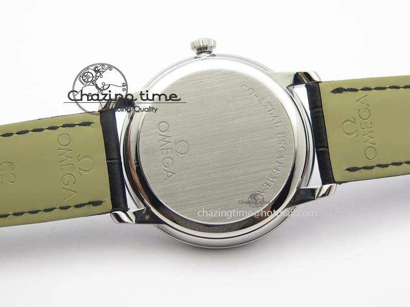 De Ville MK 1:1 Best Edition SS Blue Dial On Black Leather Asian Seagull T1701 (Sec@6)