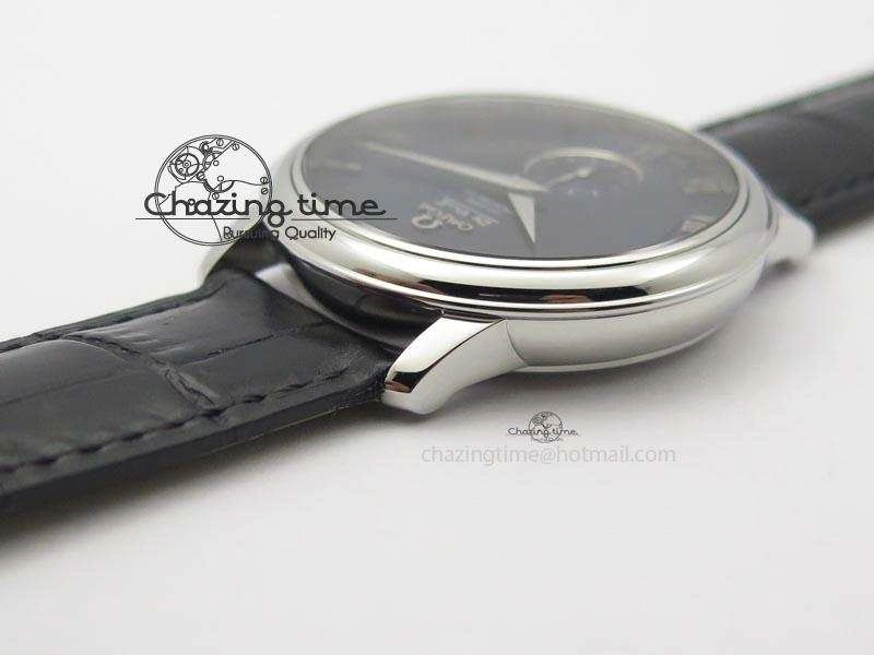 De Ville MK 1:1 Best Edition SS Blue Dial On Black Leather Asian Seagull T1701 (Sec@6)