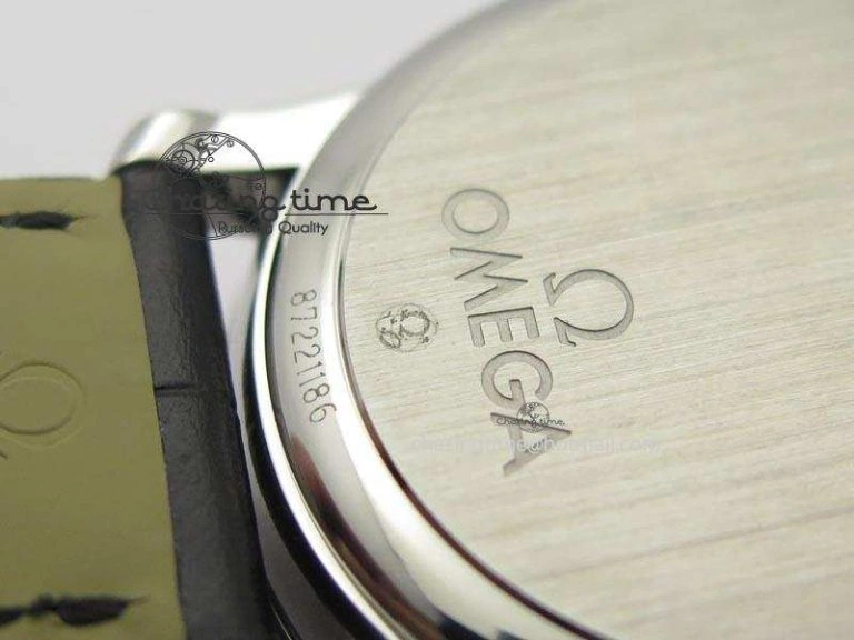 De Ville MK 1:1 Best Edition SS White Dial On Black Leather Asian Seagull T1701 (Sec@6)