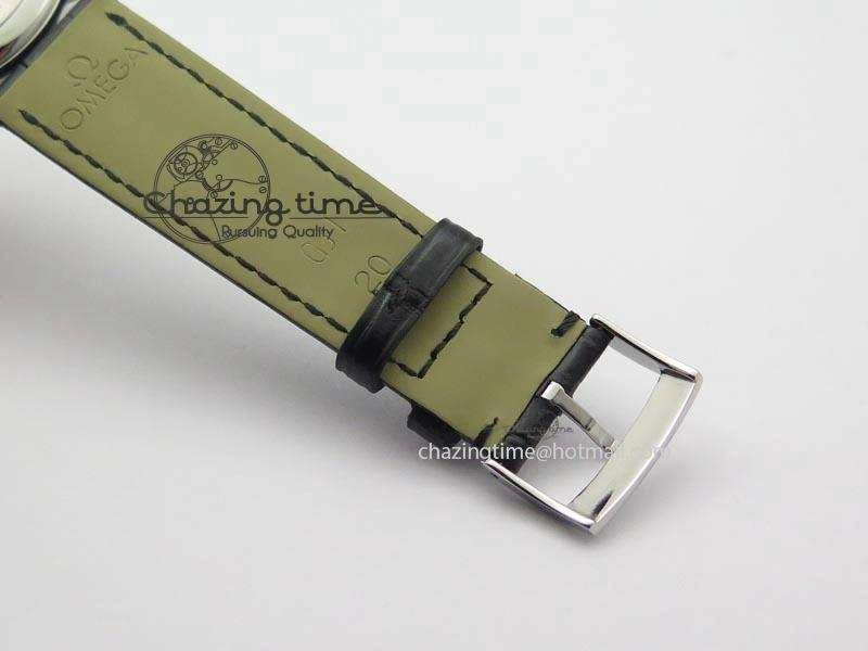 De Ville MK 1:1 Best Edition SS White Dial On Black Leather Asian Seagull T1701 (Sec@6)