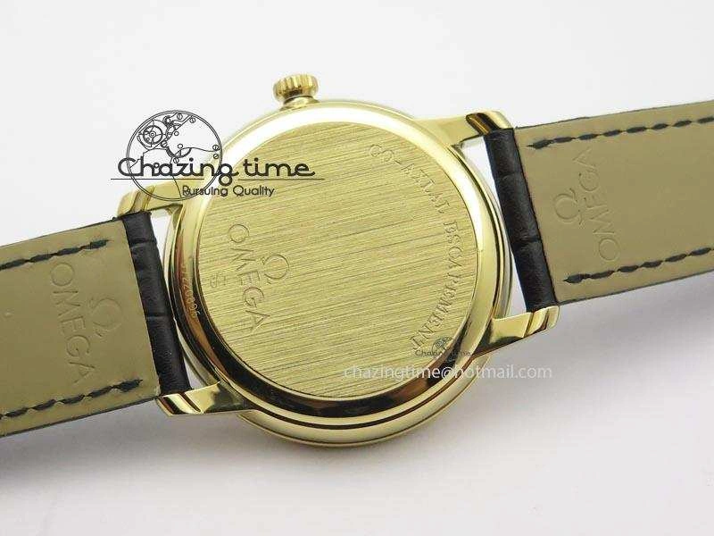 De Ville MK 1:1 Best Edition YG Blue Dial On Black Leather Asian Seagull T1701 (Sec@6)