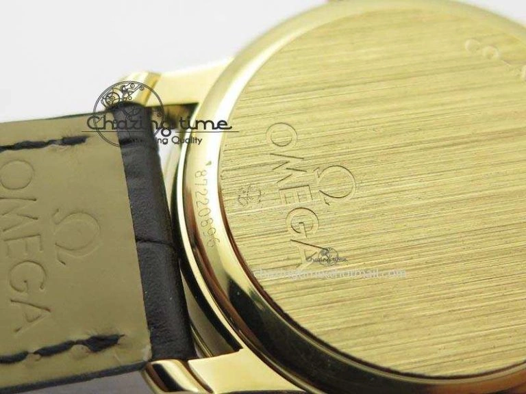 De Ville MK 1:1 Best Edition YG Blue Dial On Black Leather Asian Seagull T1701 (Sec@6)