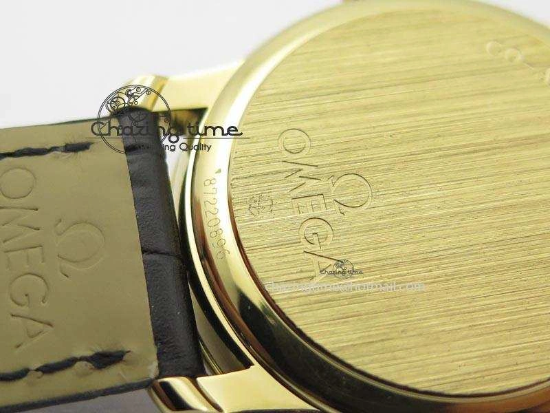 De Ville MK 1:1 Best Edition YG Blue Dial On Black Leather Asian Seagull T1701 (Sec@6)