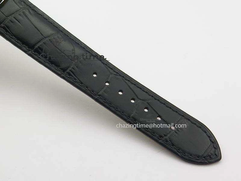 De Ville MK 1:1 Best Edition YG Blue Dial On Black Leather Asian Seagull T1701 (Sec@6)