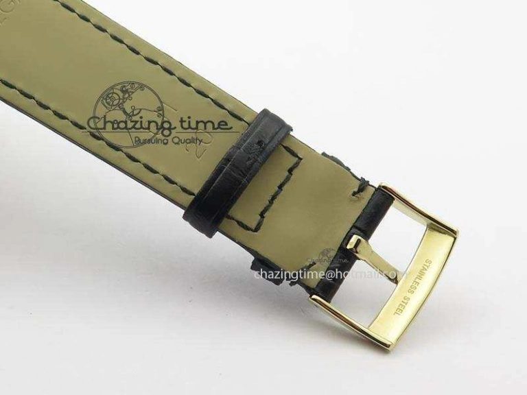 De Ville MK 1:1 Best Edition YG Blue Dial On Black Leather Asian Seagull T1701 (Sec@6)