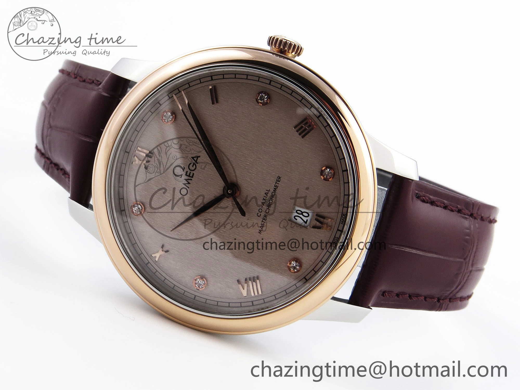 De Ville Power Reserve RG MKF 1:1 Best Edition RG Textured Dial on Brown Leather Strap A8810