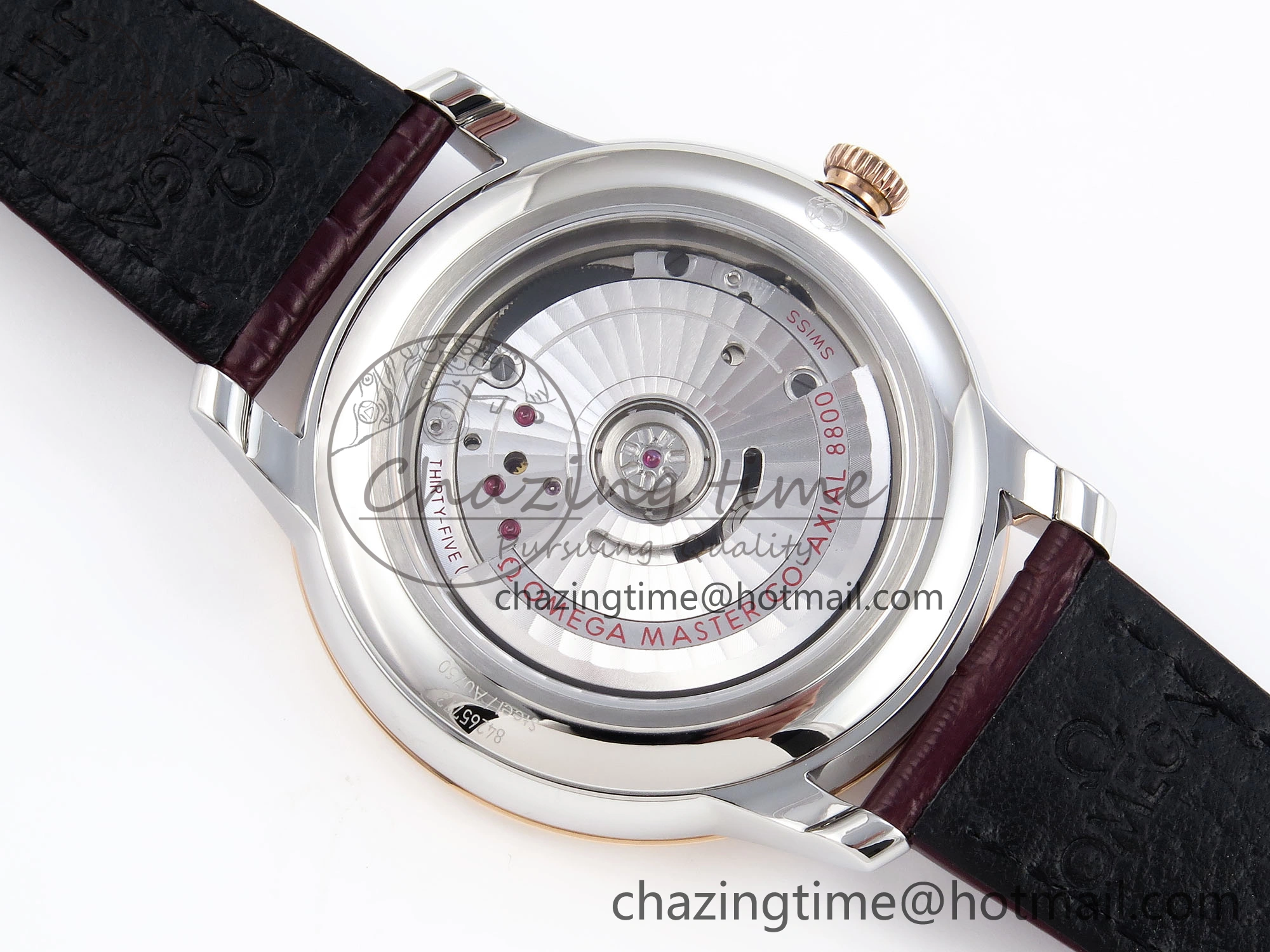 De Ville Power Reserve RG MKF 1:1 Best Edition RG Textured Dial on Brown Leather Strap A8810