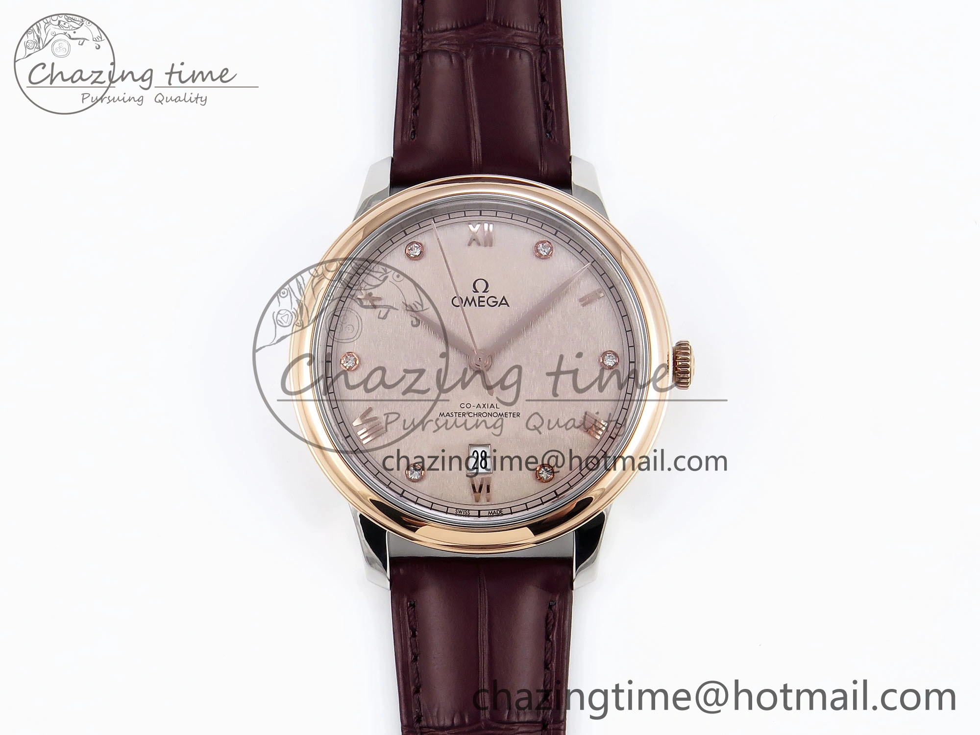 De Ville Power Reserve RG MKF 1:1 Best Edition RG Textured Dial on Brown Leather Strap A8810