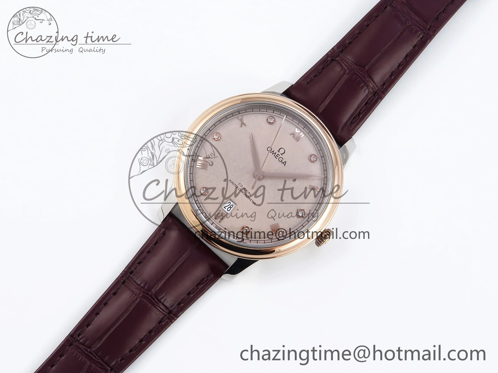 De Ville Power Reserve RG MKF 1:1 Best Edition RG Textured Dial on Brown Leather Strap A8810
