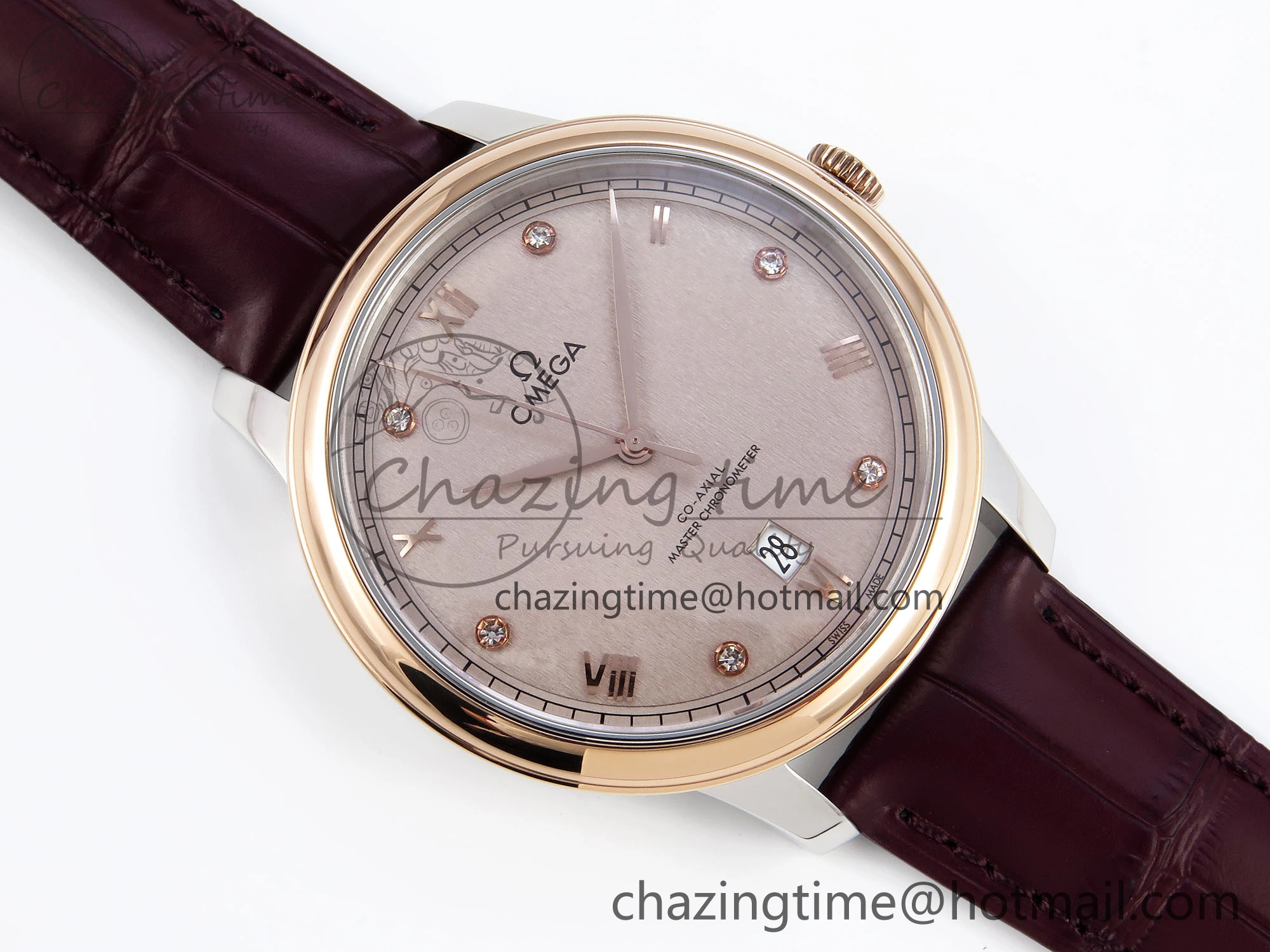 De Ville Power Reserve RG MKF 1:1 Best Edition RG Textured Dial on Brown Leather Strap A8810