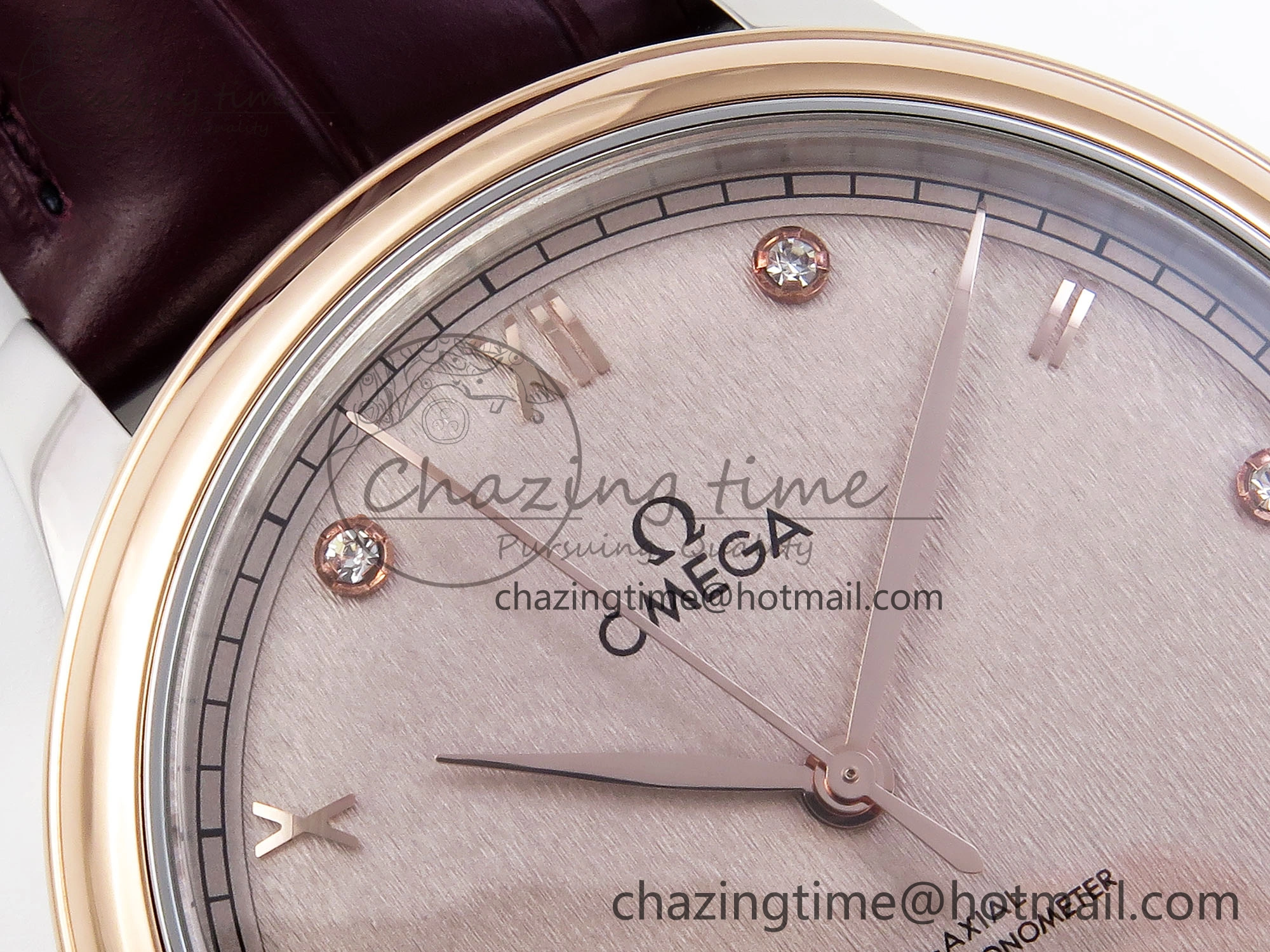 De Ville Power Reserve RG MKF 1:1 Best Edition RG Textured Dial on Brown Leather Strap A8810