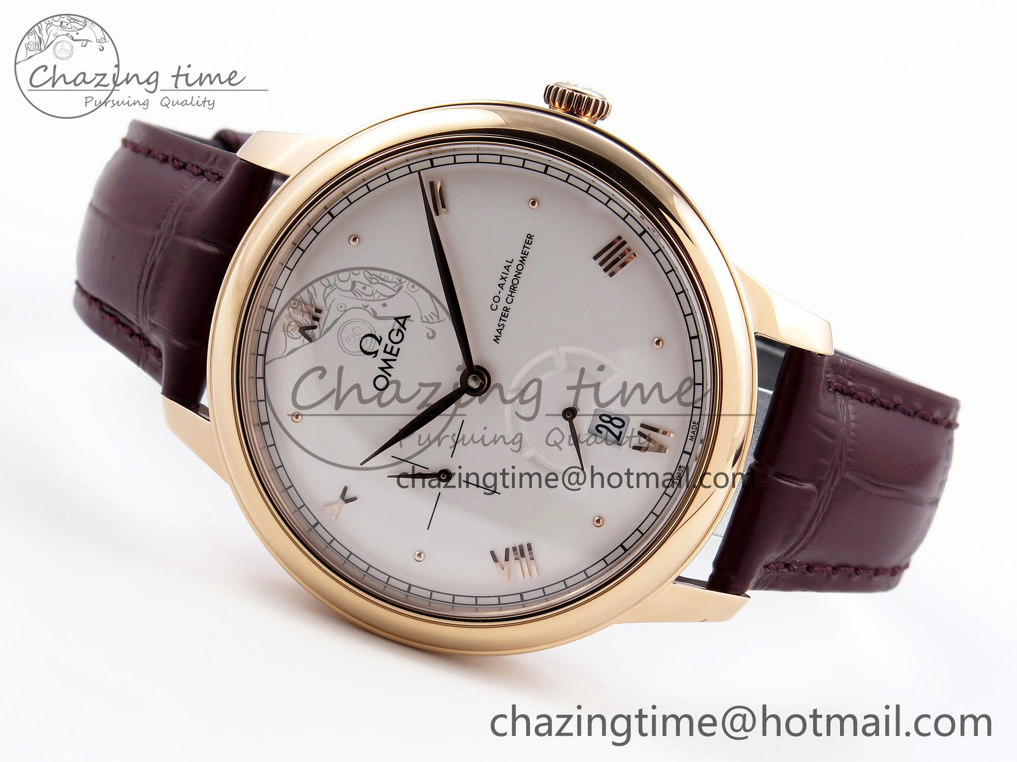 De Ville Power Reserve RG MKF 1:1 Best Edition White Dial on Brown Leather Strap A8810