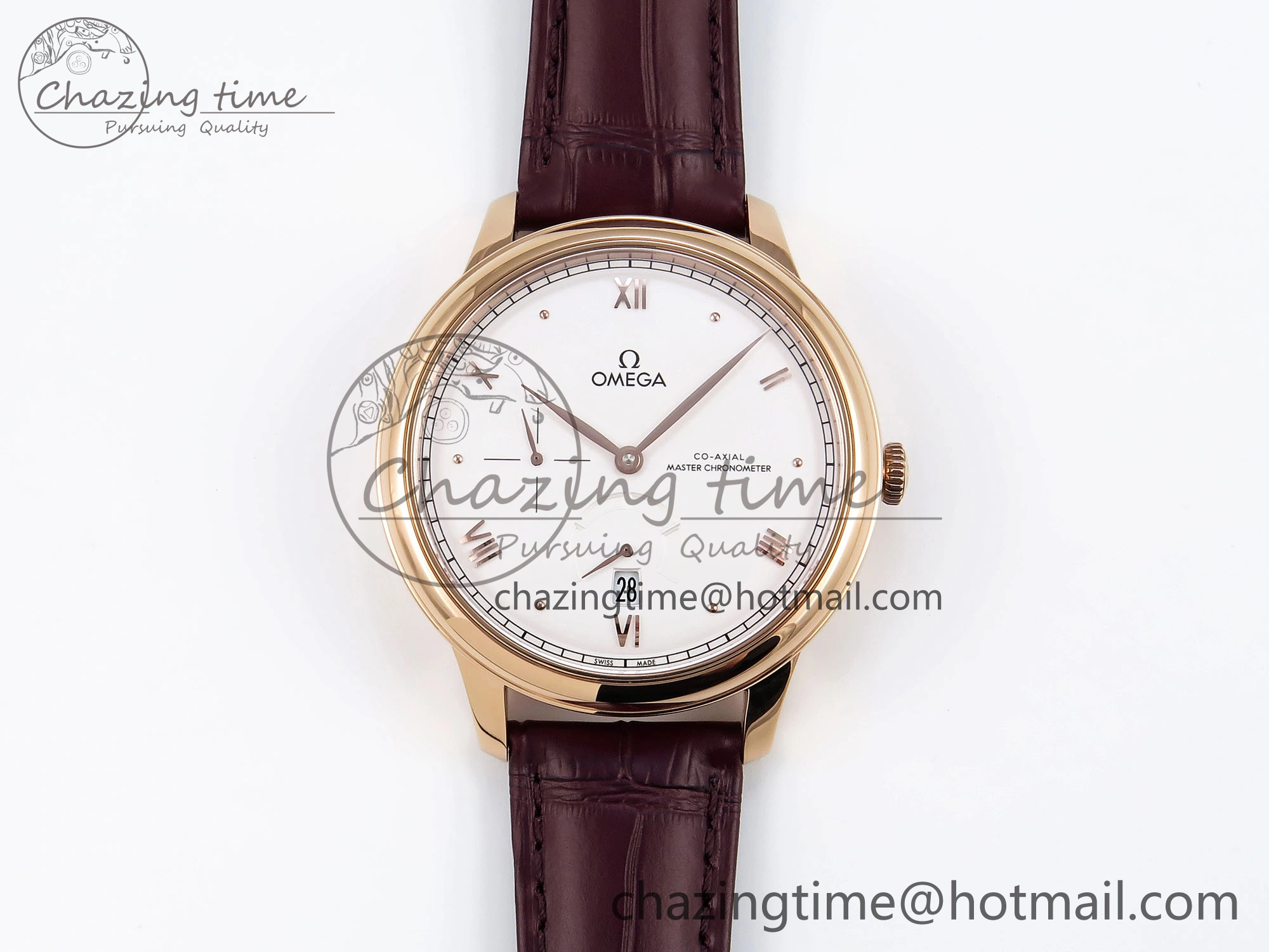 De Ville Power Reserve RG MKF 1:1 Best Edition White Dial on Brown Leather Strap A8810