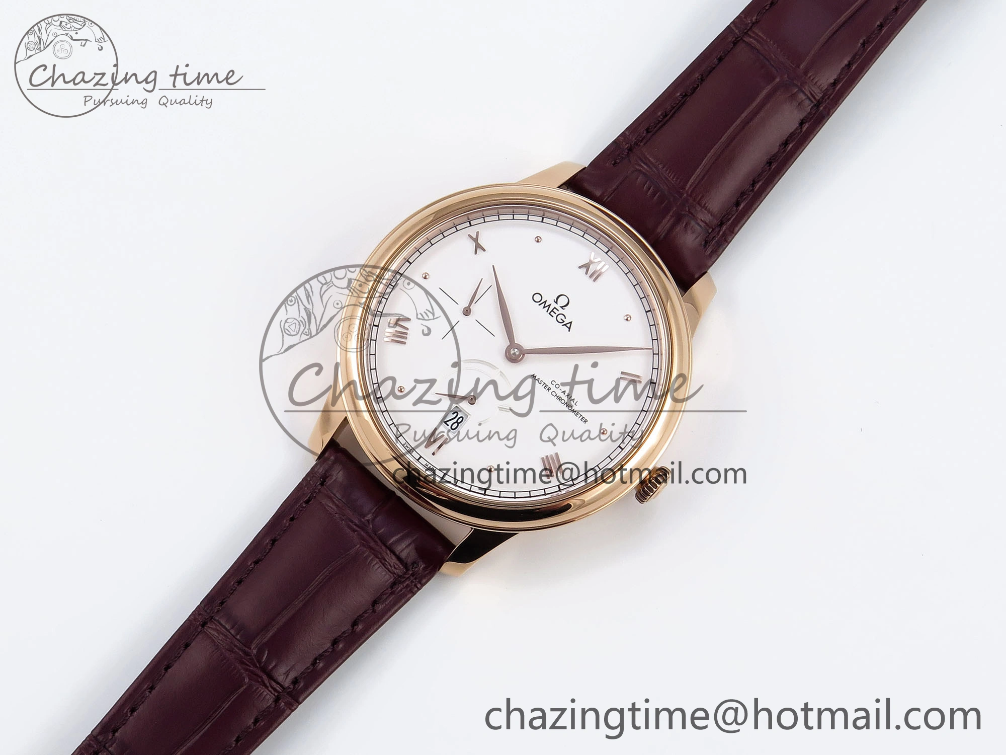 De Ville Power Reserve RG MKF 1:1 Best Edition White Dial on Brown Leather Strap A8810