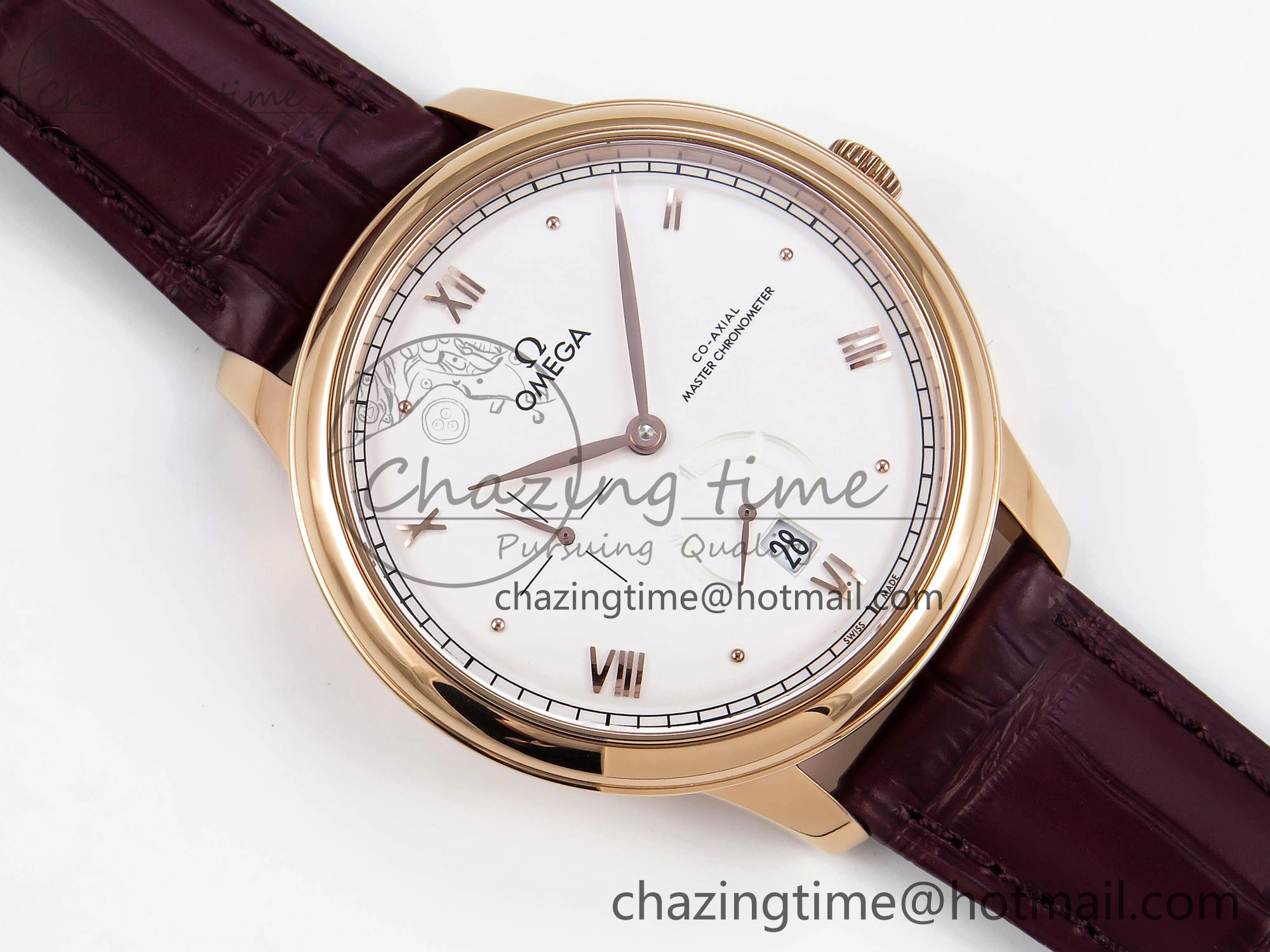 De Ville Power Reserve RG MKF 1:1 Best Edition White Dial on Brown Leather Strap A8810