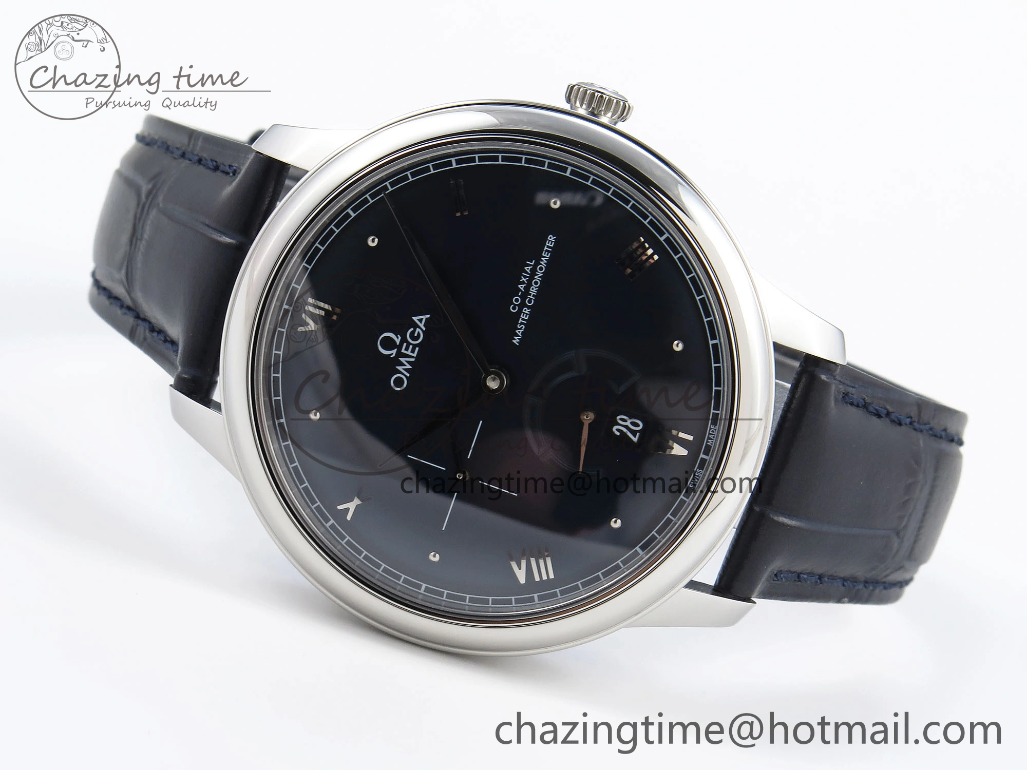De Ville Power Reserve SS MKF 1:1 Best Edition Black Dial on Black Leather Strap A8810