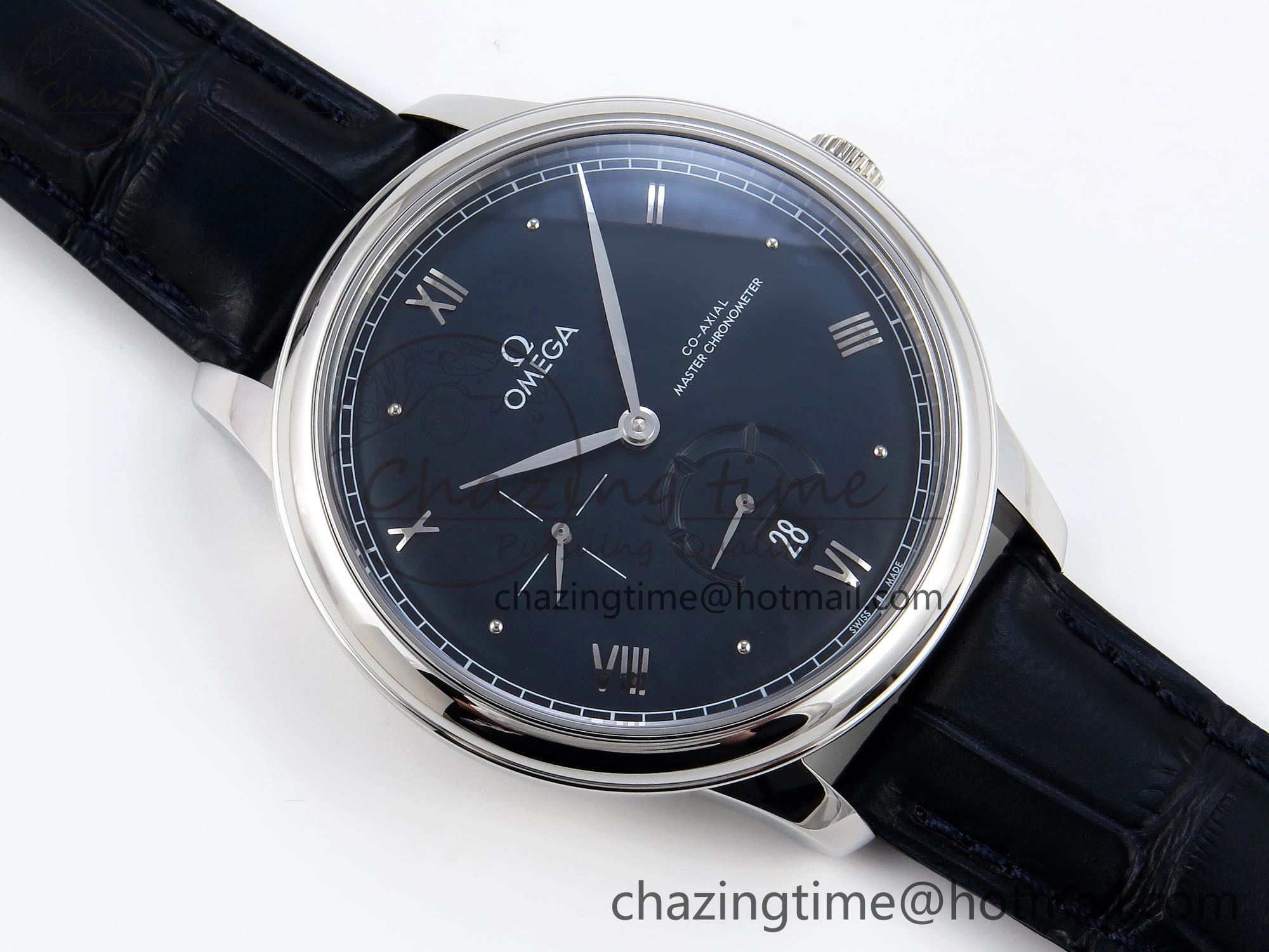 De Ville Power Reserve SS MKF 1:1 Best Edition Black Dial on Black Leather Strap A8810