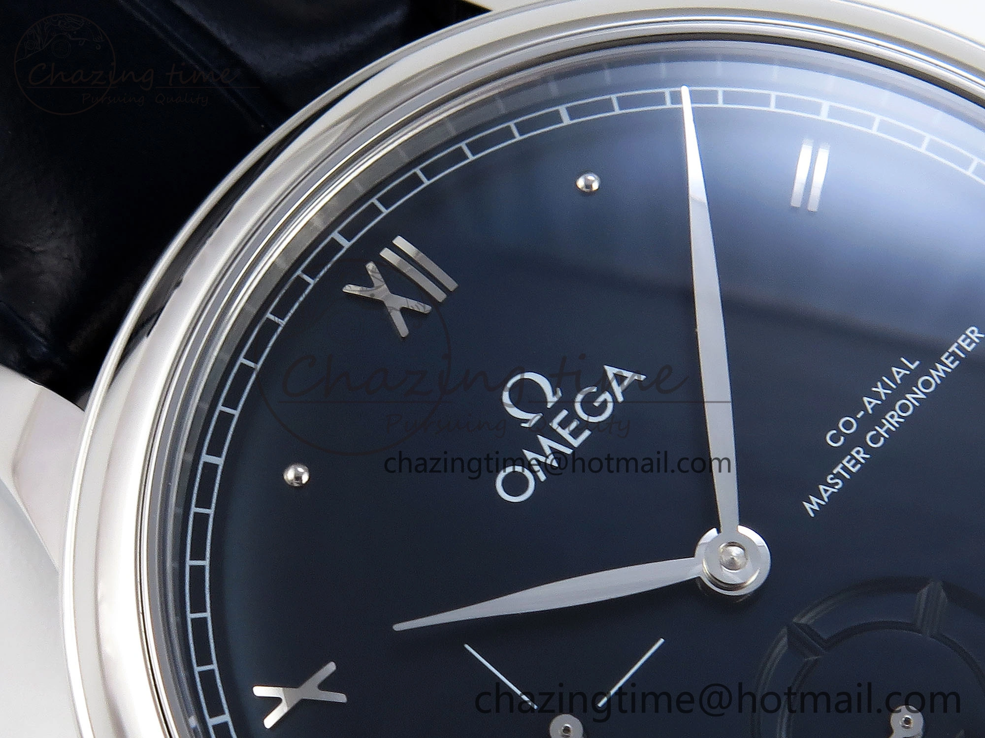 De Ville Power Reserve SS MKF 1:1 Best Edition Black Dial on Black Leather Strap A8810