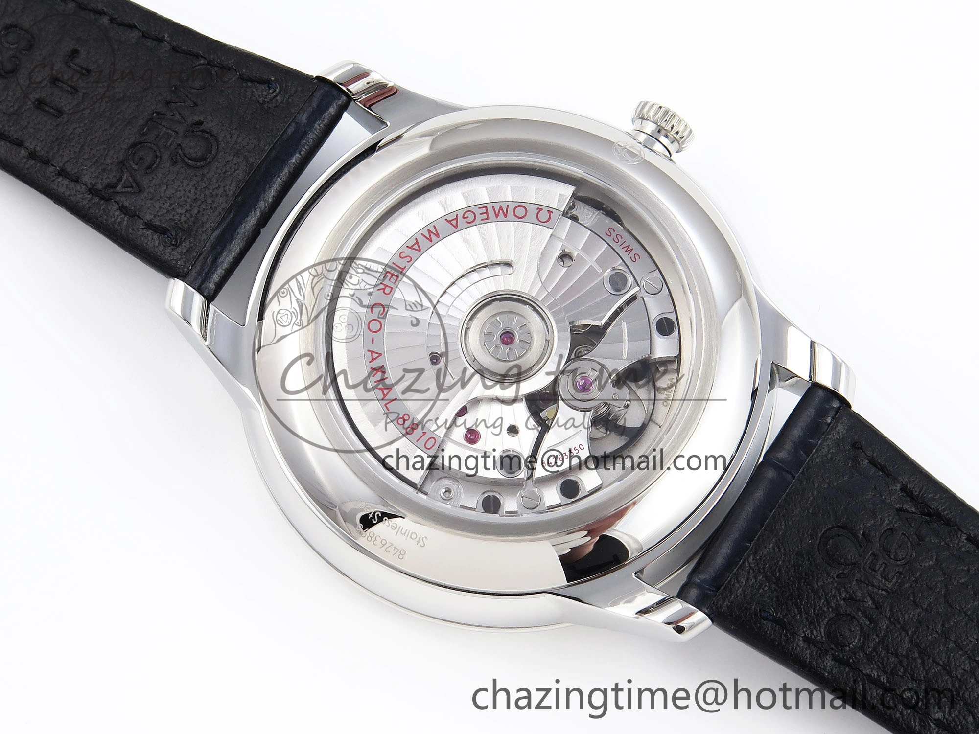 De Ville Power Reserve SS MKF 1:1 Best Edition Blue Textured Dial on Black Leather Strap A8810