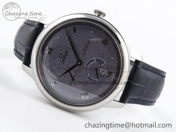 De Ville Power Reserve SS MKF 1:1 Best Edition Blue Textured Dial on Black Leather Strap A8810