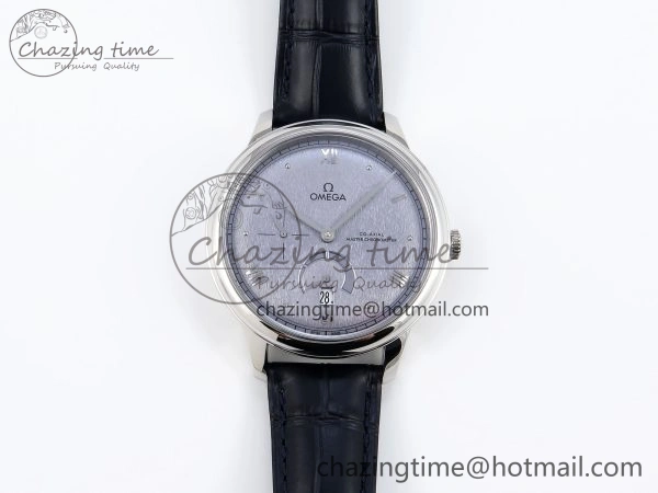 De Ville Power Reserve SS MKF 1:1 Best Edition Blue Textured Dial on Black Leather Strap A8810