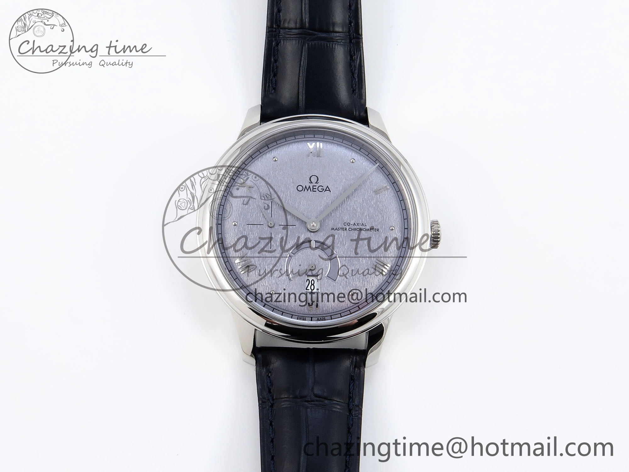 De Ville Power Reserve SS MKF 1:1 Best Edition Blue Textured Dial on Black Leather Strap A8810