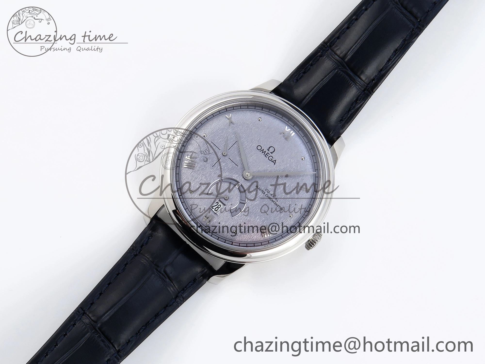 De Ville Power Reserve SS MKF 1:1 Best Edition Blue Textured Dial on Black Leather Strap A8810