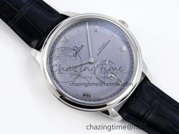 De Ville Power Reserve SS MKF 1:1 Best Edition Blue Textured Dial on Black Leather Strap A8810