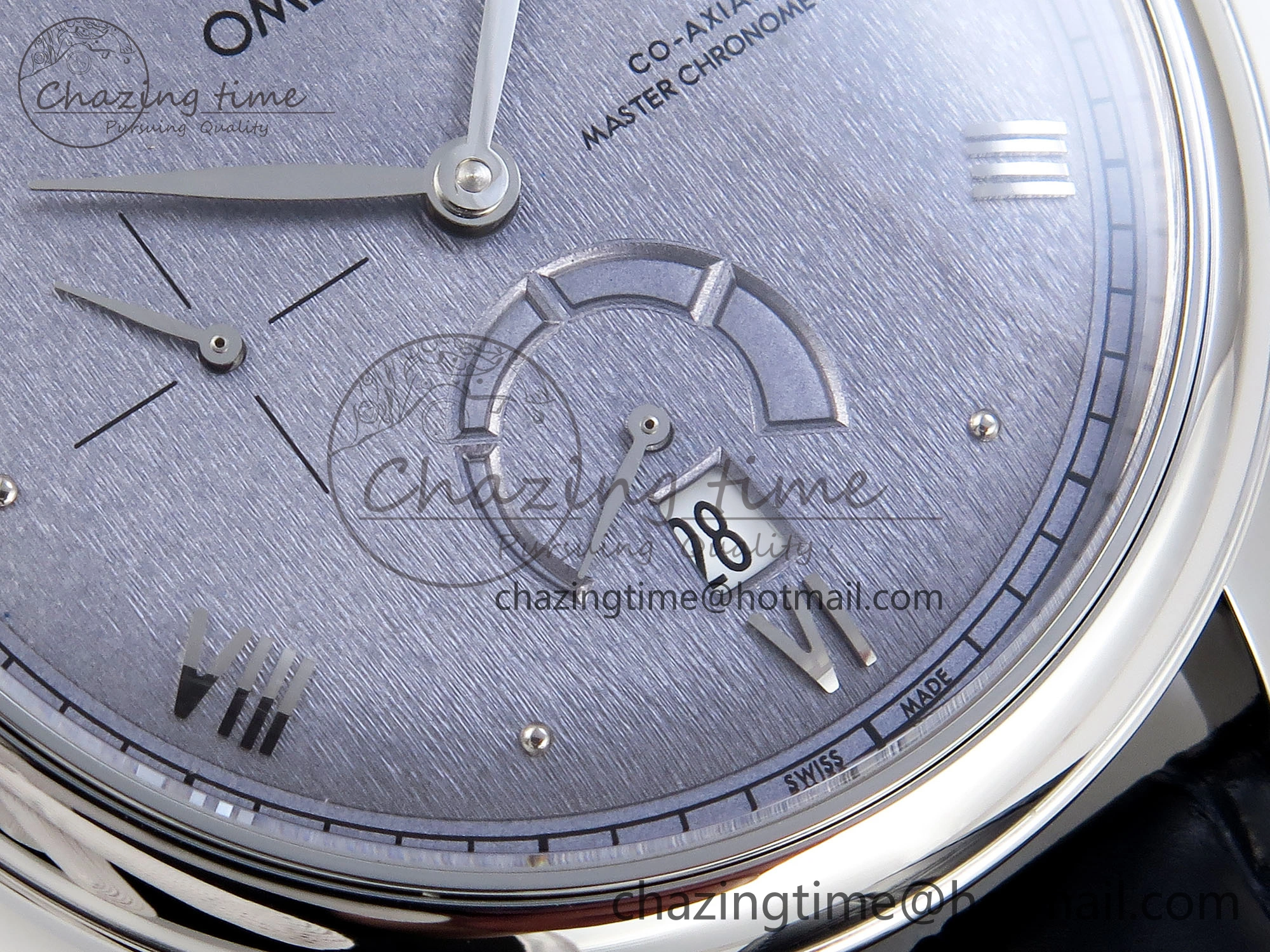 De Ville Power Reserve SS MKF 1:1 Best Edition Blue Textured Dial on Black Leather Strap A8810