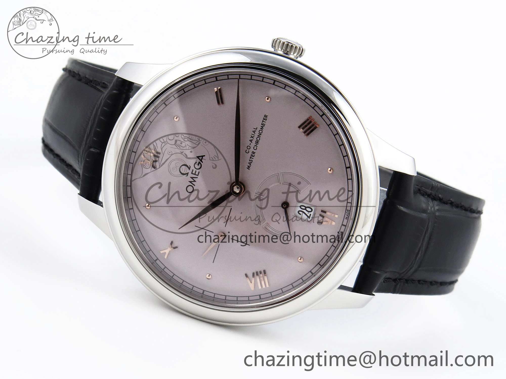 De Ville Power Reserve SS MKF 1:1 Best Edition Purple Dial on Black Leather Strap A8810