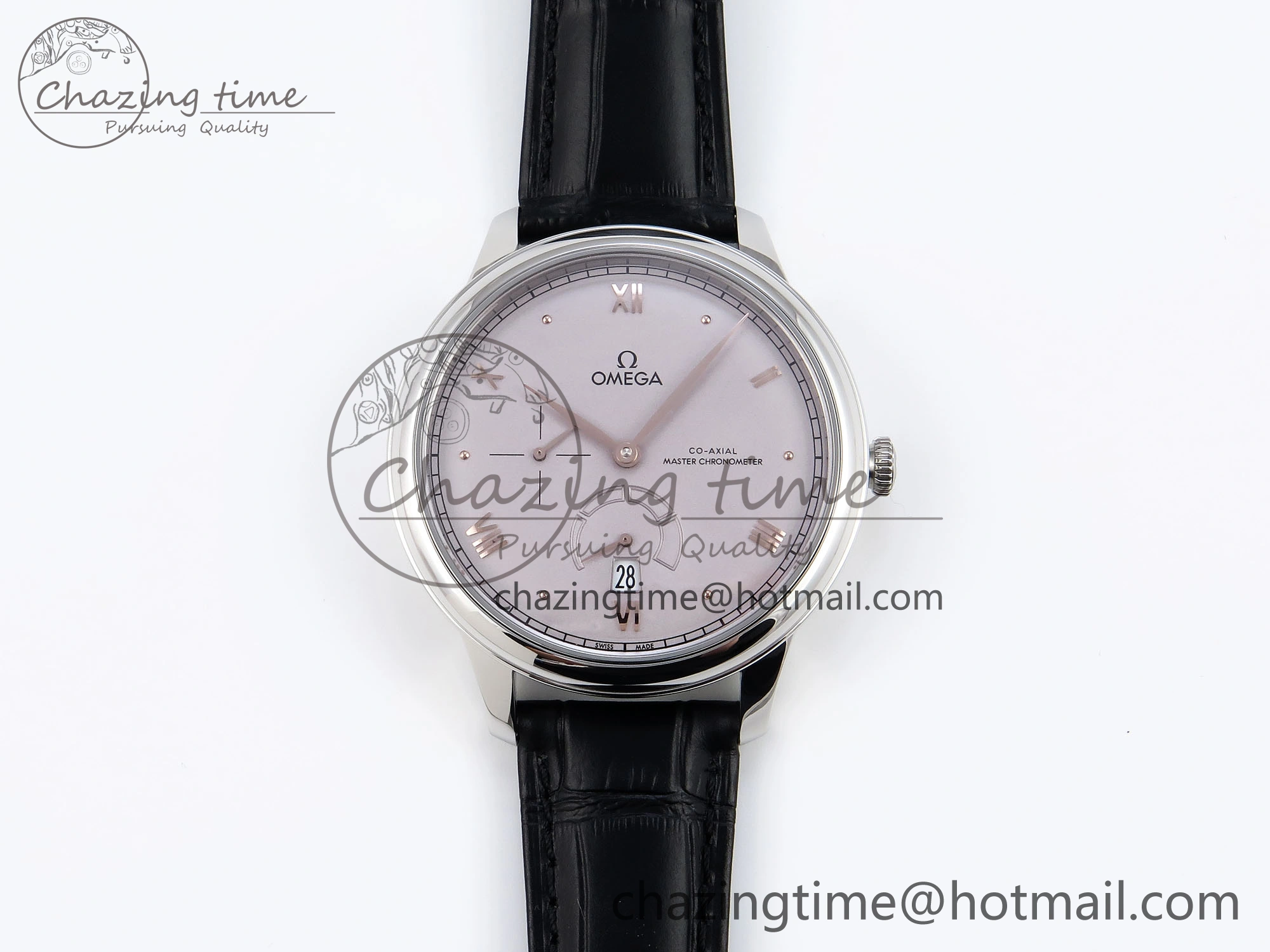 De Ville Power Reserve SS MKF 1:1 Best Edition Purple Dial on Black Leather Strap A8810