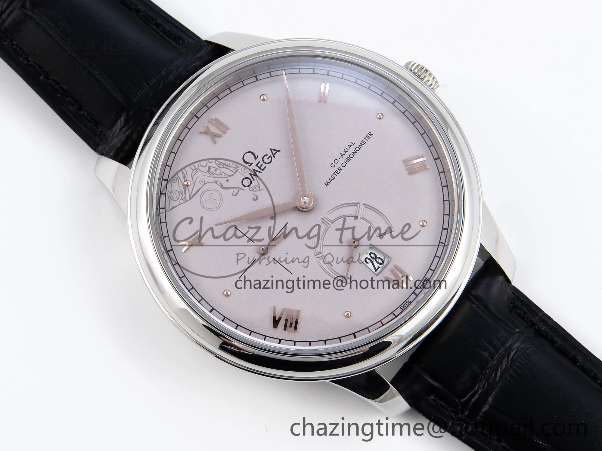 De Ville Power Reserve SS MKF 1:1 Best Edition Purple Dial on Black Leather Strap A8810