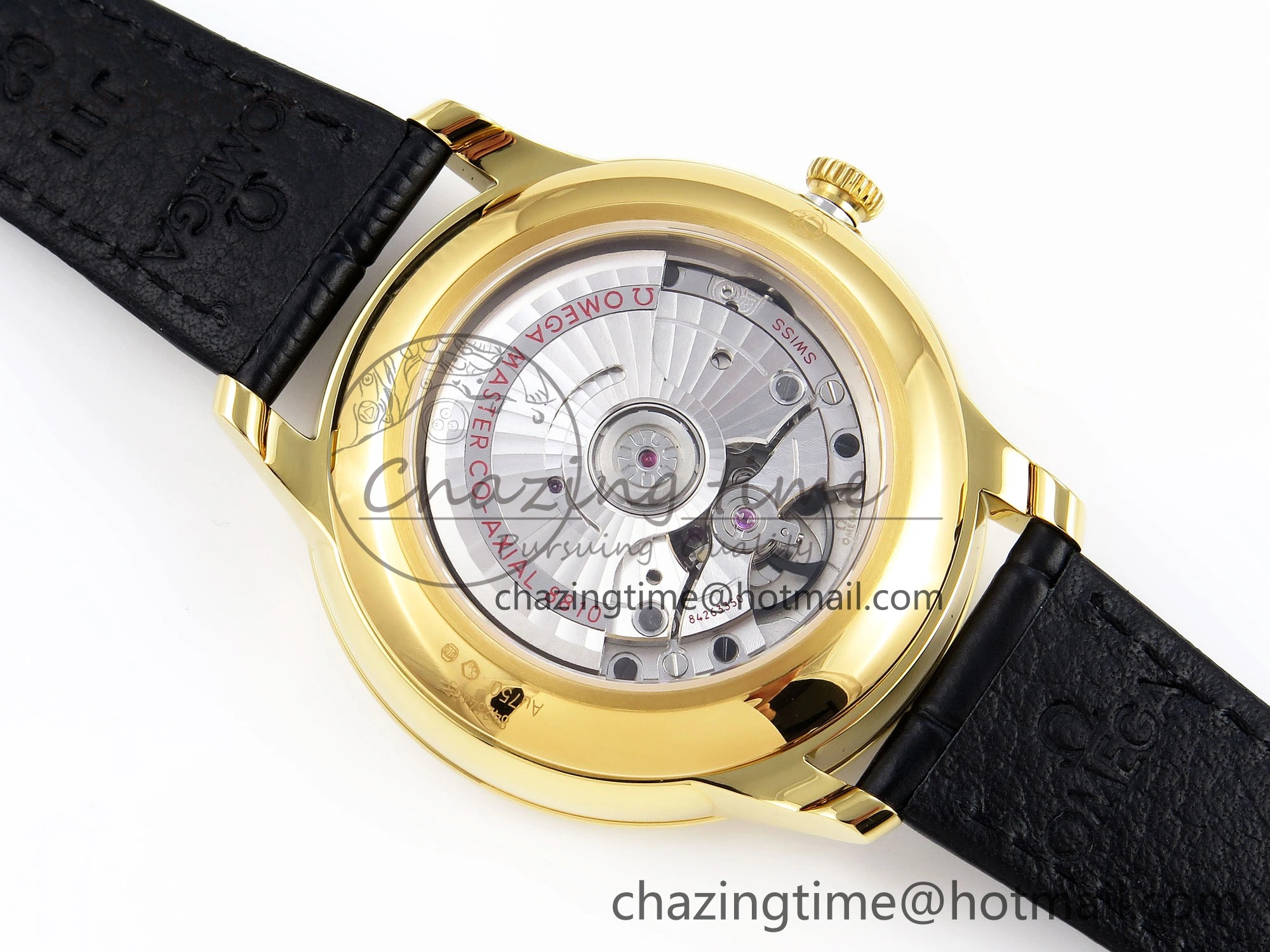 De Ville Power Reserve YG MKF 1:1 Best Edition Black Dial on Black Leather Strap A8810