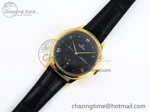 De Ville Power Reserve YG MKF 1:1 Best Edition Black Dial on Black Leather Strap A8810