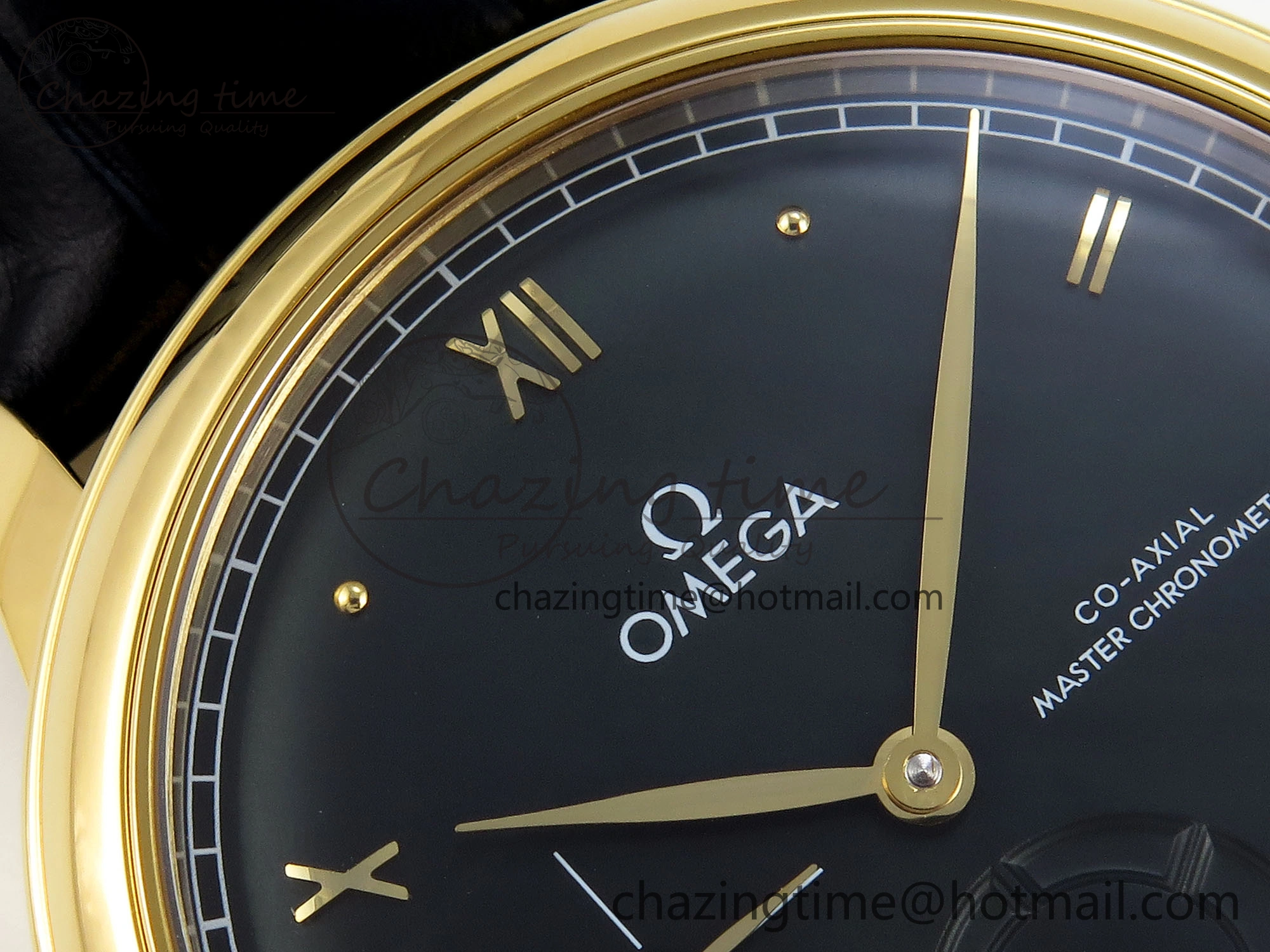 De Ville Power Reserve YG MKF 1:1 Best Edition Black Dial on Black Leather Strap A8810