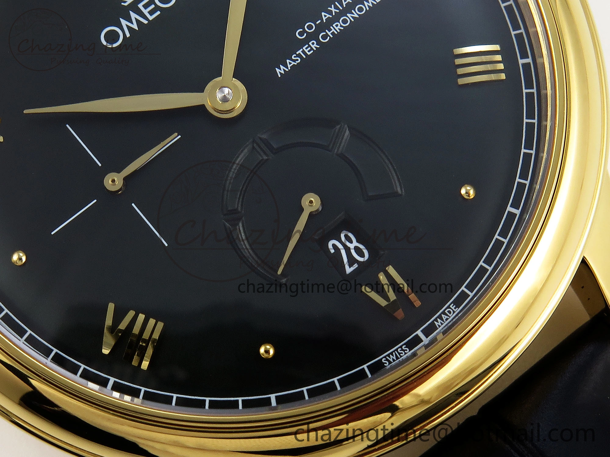 De Ville Power Reserve YG MKF 1:1 Best Edition Black Dial on Black Leather Strap A8810
